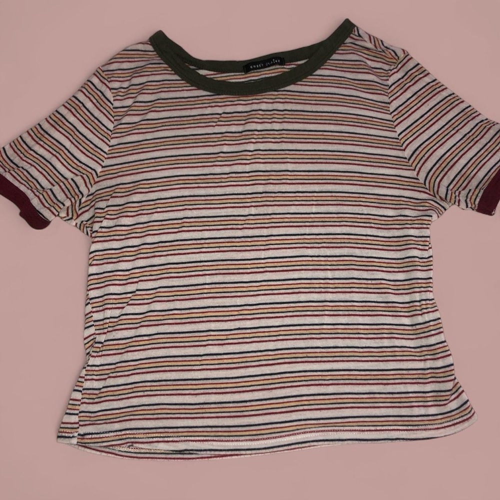 Striped cropped Tee multicolored